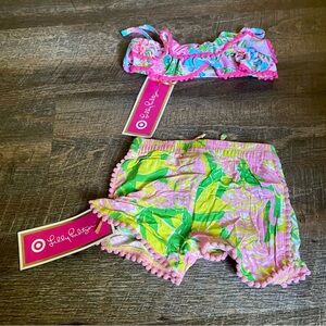 Lilly Pulitzer Vibrant Pink and Green Baby Set